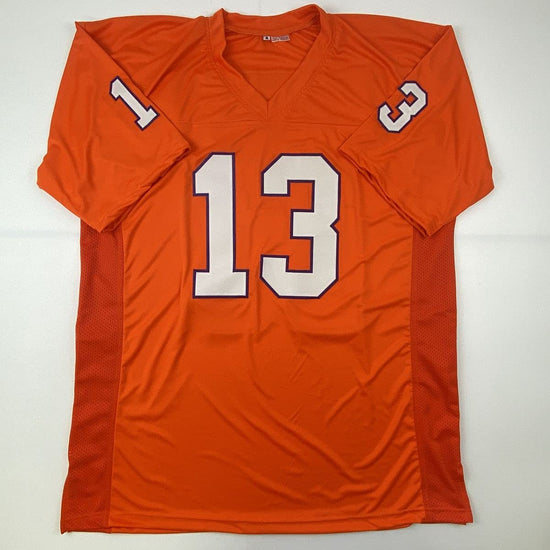 Autographed/Signed Hunter Renfrow Clemson Orange College Football Jersey Beckett BAS COA