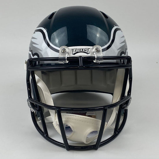 Autographed/Signed DeVonta Smith Philadelphia Eagles Full Size FS F/S Replica Football Helmet JSA COA