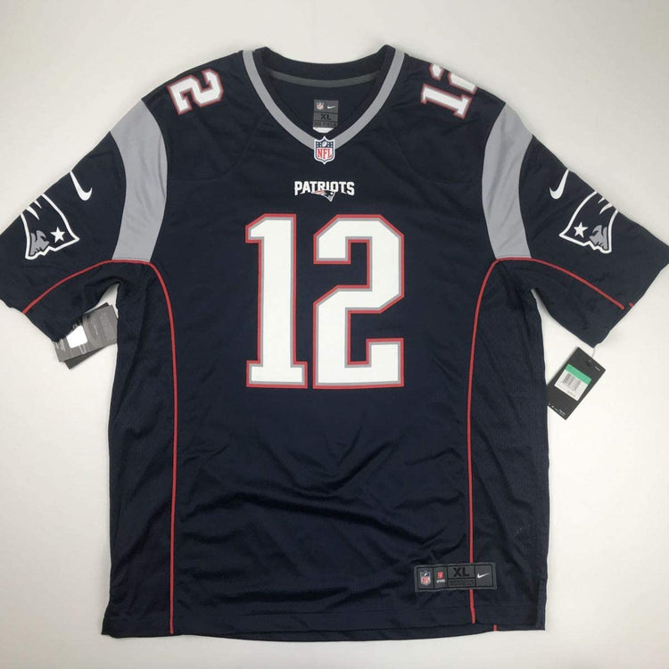 Autographed/Signed Tom Brady New England Patriots Blue Authentic Nike Game Football Jersey Tristar COA