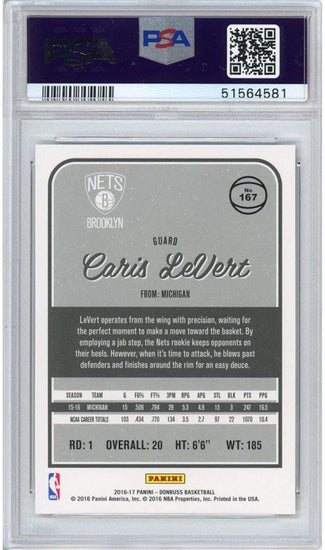 Graded 2016-17 Panini Donruss Caris LeVert #167 Rookie RC Basketball Card PSA 10 Gem Mint
