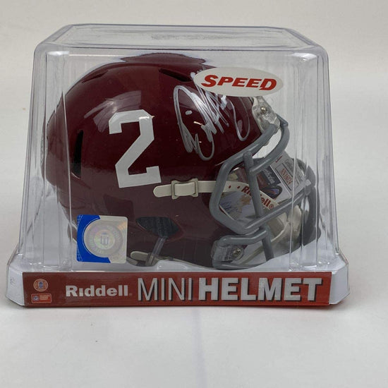 Autographed/Signed Derrick Henry Alabama Crimson Tide Mini College Football Helmet JSA COA