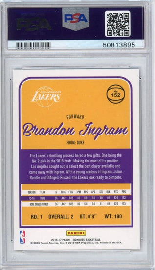 Graded 2016-17 Panini Donruss Brandon Ingram #152 Rookie RC Basketball Card PSA 10 Gem Mint