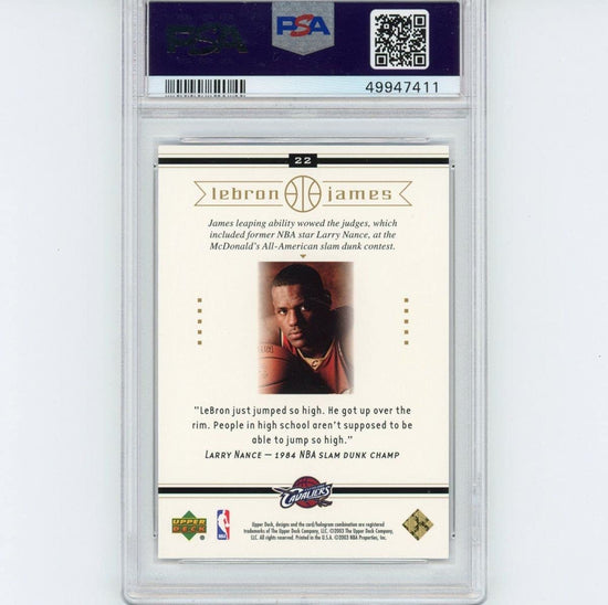 Graded 2003-04 Upper Deck LeBron James #22 Box Set Rookie RC Basketball Card PSA 10 Gem Mint