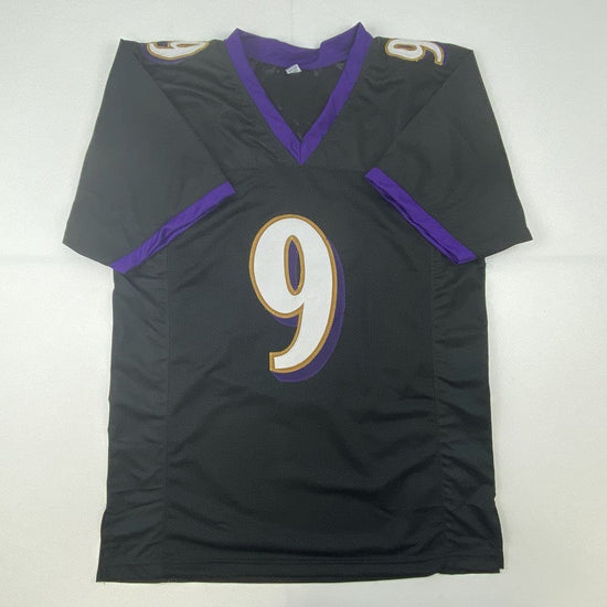 Autographed/Signed Justin Tucker Baltimore Black Football Jersey JSA COA