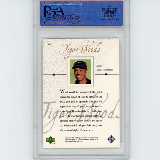 Graded 2001 Upper Deck UD Golf Tiger Woods #GG4 Rookie RC Golf Gallery Card PSA 10 Gem Mint
