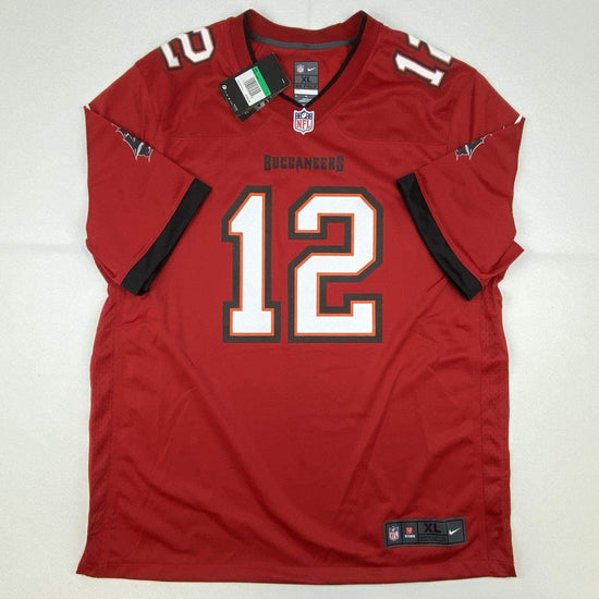 Autographed/Signed Tom Brady Tampa Bay Buccaneers Red Authentic Nike Game Football Jersey Fanatics COA
