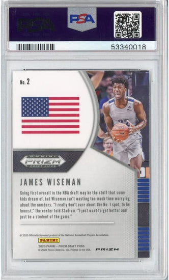 Graded 2020-21 Panini Prizm DP Draft Picks James Wiseman #2 Silver Rookie RC Basketball Card PSA 10 Gem Mint
