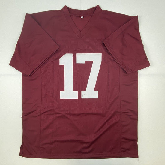 Autographed/Signed Jaylen Waddle Alabama Red College Football Jersey Beckett BAS COA