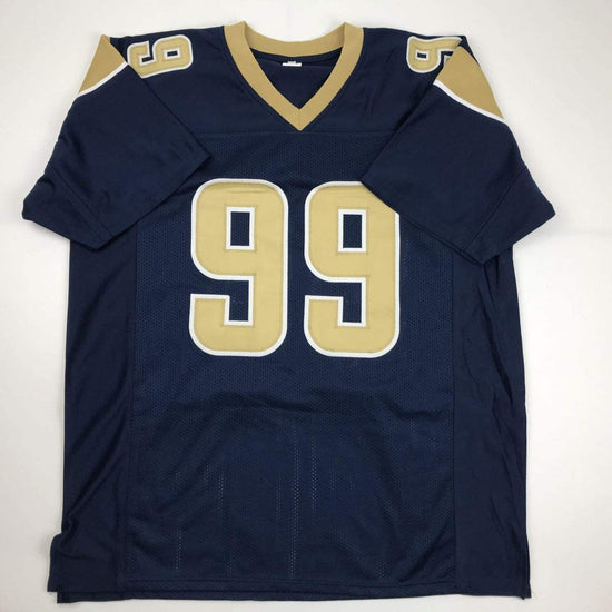 Autographed/Signed Aaron Donald Los Angeles LA Dark Blue Football Jersey PSA/DNA COA