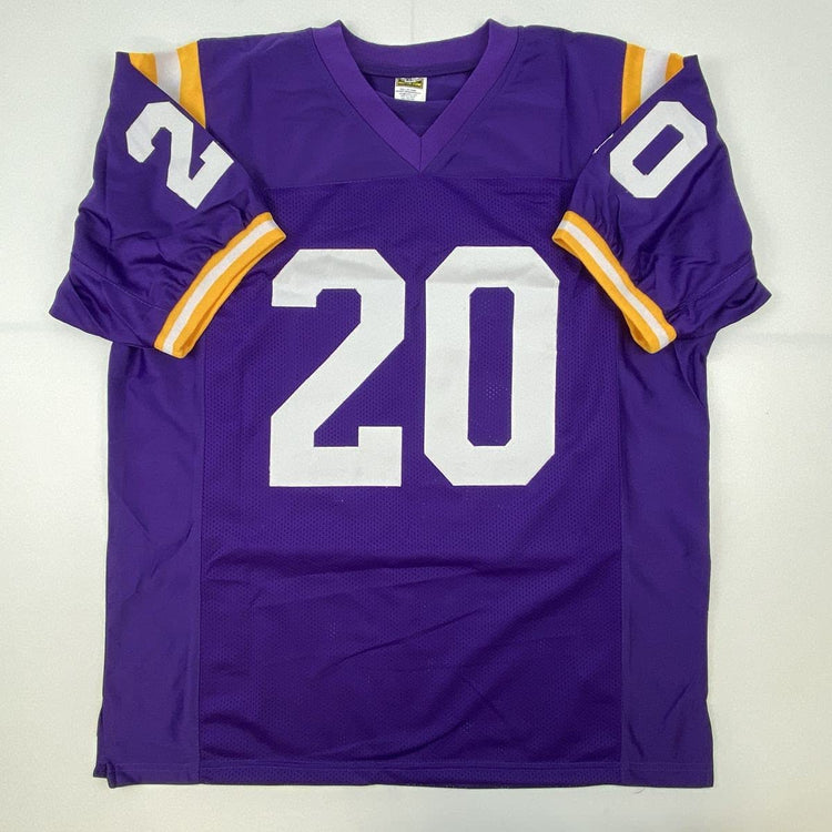 Autographed/Signed Billy Cannon Heisman 1959 LSU Purple College Football Jersey JSA COA