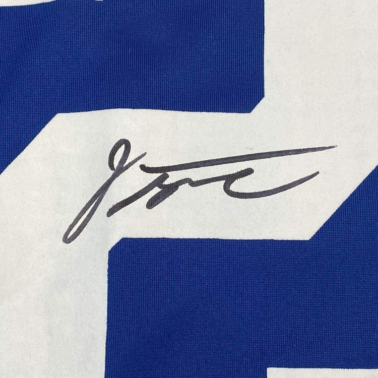 Framed Autographed/Signed Jonathan Taylor 33x42 Indianapolis Colts Blue Nike Game Football Jersey Fanatics COA