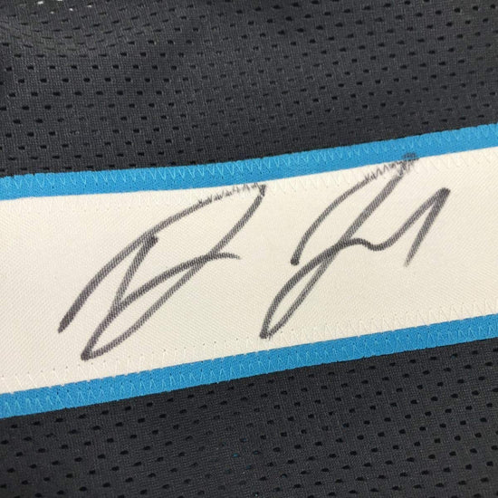 Framed Autographed/Signed Devin Funchess 33x42 Carolina Black Football Jersey JSA COA