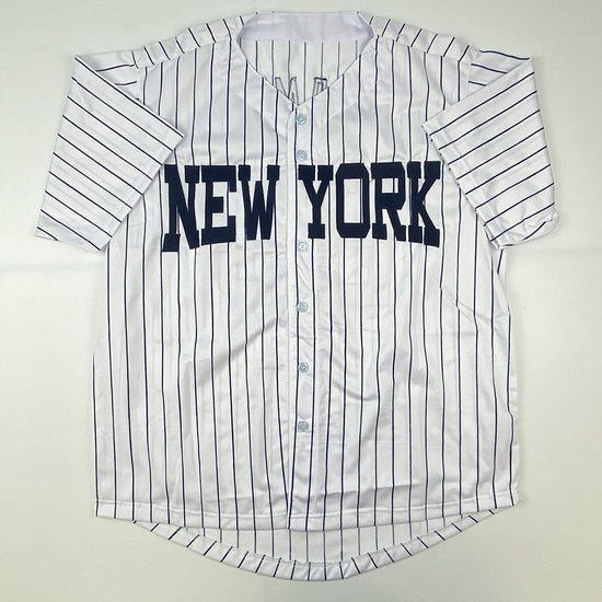 Autographed/Signed Jason Giambi New York Pinstripe Baseball Jersey PSA/DNA COA