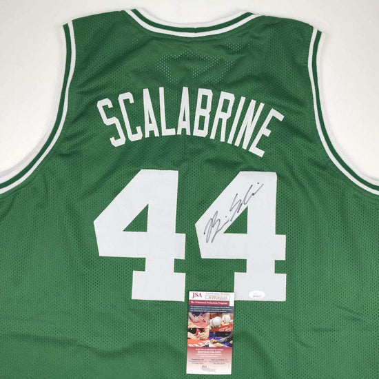 Autographed/Signed Brian Scalabrine Boston Green Basketball Jersey JSA COA