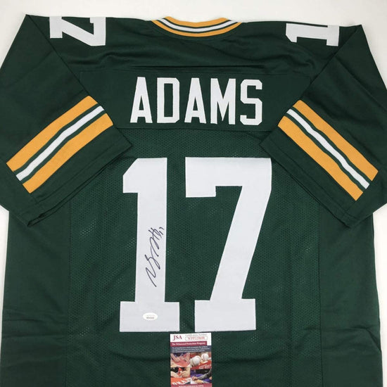 Autographed/Signed Davante Adams Green Bay Green Football Jersey JSA COA