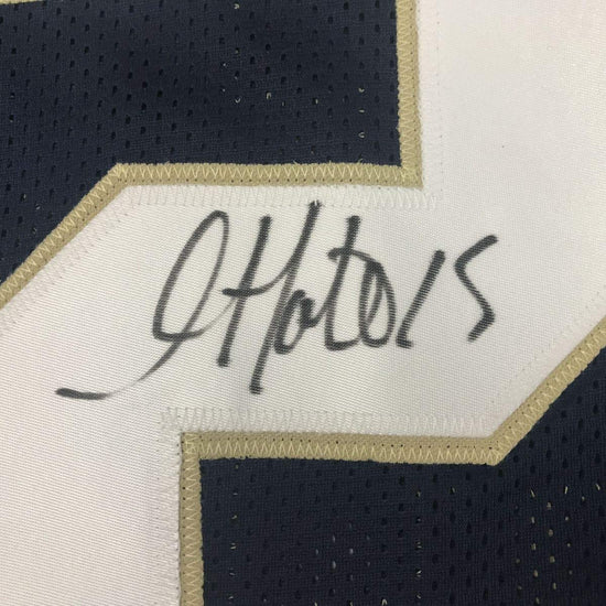 Autographed/Signed Golden Tate Notre Dame Blue College Football Jersey Beckett COA