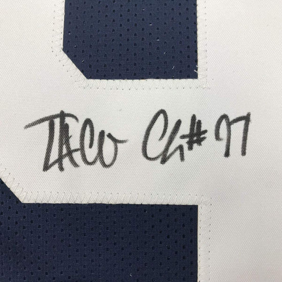 Framed Autographed/Signed Taco Charlton 33x42 Dallas Thanksgiving Day Football Jersey JSA COA