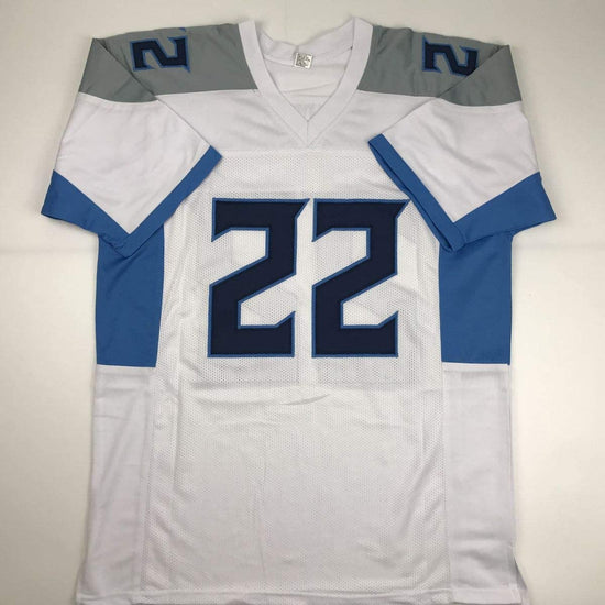 Autographed/Signed Derrick Henry Tennessee White Football Jersey JSA COA