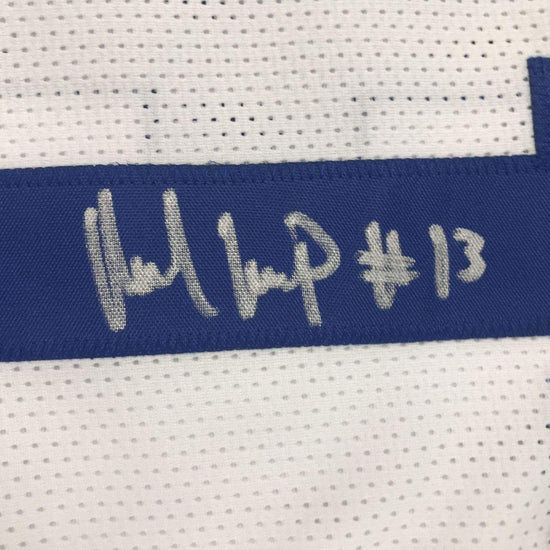 Framed Autographed/Signed Michael Gallup 33x42 Dallas White Football Jersey Beckett BAS COA