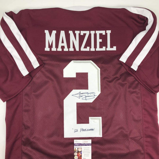 Autographed/Signed Johnny Manziel 12 Heisman Texas A&M Maroon College Football Jersey JSA COA