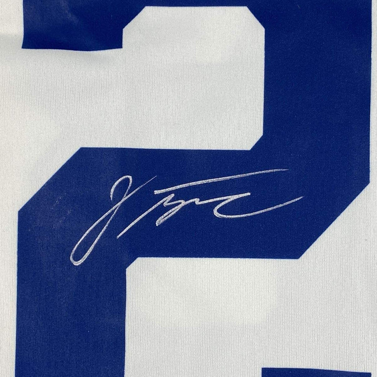 Framed Autographed/Signed Jonathan Taylor 33x42 Indianapolis Colts White Nike Game Football Jersey Fanatics COA
