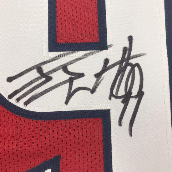 Autographed/Signed J.J. JJ Watt Houston Red Football Jersey JSA COA