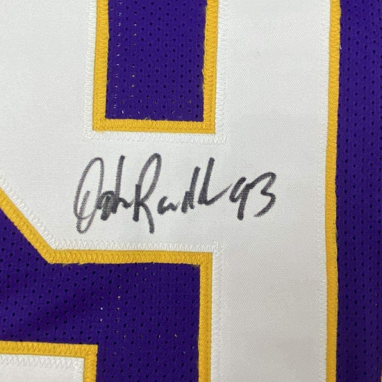Framed Autographed/Signed John Randle 33x42 Minnesota Purple Football Jersey JSA COA