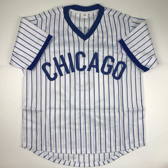 Autographed/Signed Andre Dawson Chicago White Pinstripe Baseball Jersey JSA COA