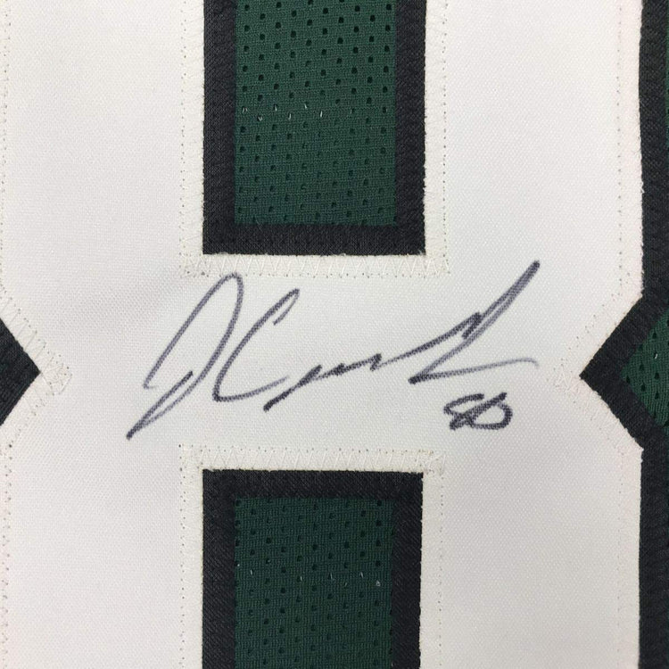 Framed Autographed/Signed Jamison Crowder 33x42 New York Green Football Jersey JSA COA