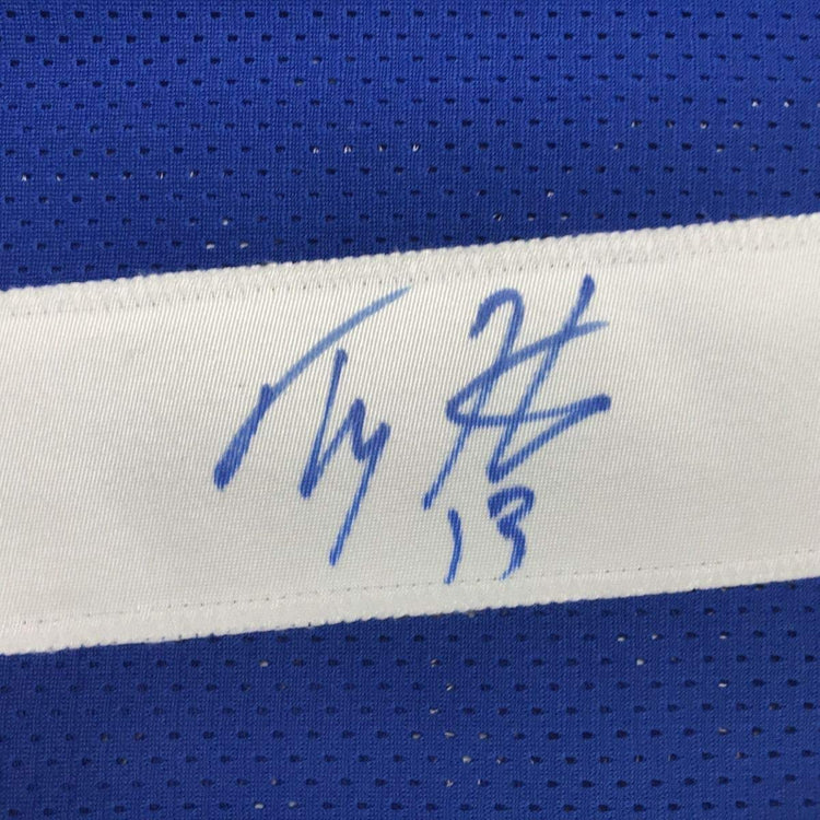 Framed Autographed/Signed TY T.Y. Hilton 33x42 Indianapolis Blue Football Jersey JSA COA