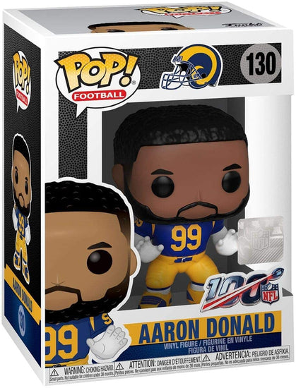 Aaron Donald #130 Funko POP! Football NFL: Los Angeles Rams Figurine Bundle with Protector Display Case