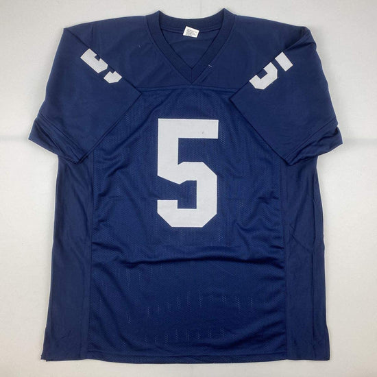 Autographed/Signed Paul Hornung Notre Dame Blue College Football Jersey JSA COA