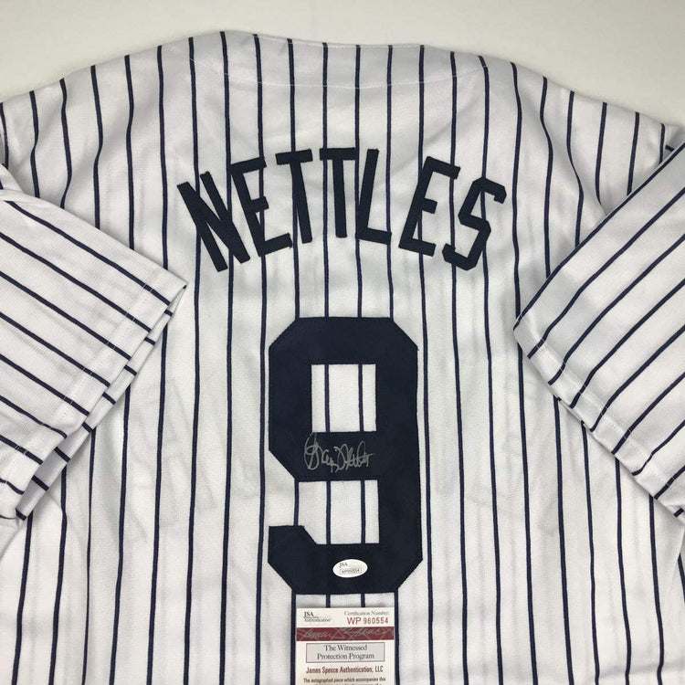 Autographed/Signed Graig Nettles New York Pinstripe Baseball Jersey JSA COA