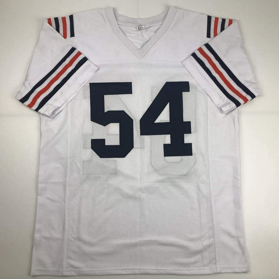 Autographed/Signed Brian Urlacher Chicago Retro White Football Jersey JSA COA