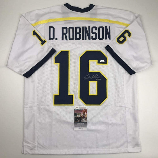 Autographed/Signed Denard Robinson Michigan White College Football Jersey JSA COA