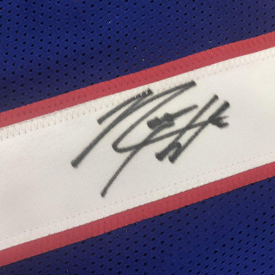 Autographed/Signed Rodney Hampton New York Blue Football Jersey PSA/DNA COA