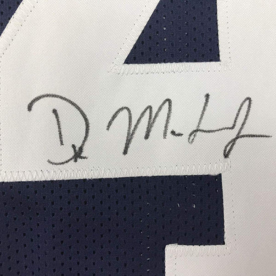 Framed Autographed/Signed DK D.K. Metcalf 33x42 Ole Miss Blue College Football Jersey JSA COA
