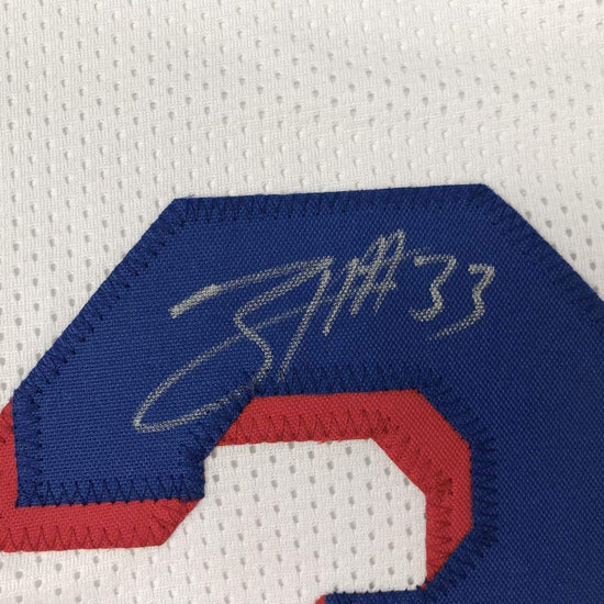Framed Autographed/Signed Tobias Harris 33x42 Philadelphia White Basketball Jersey JSA COA