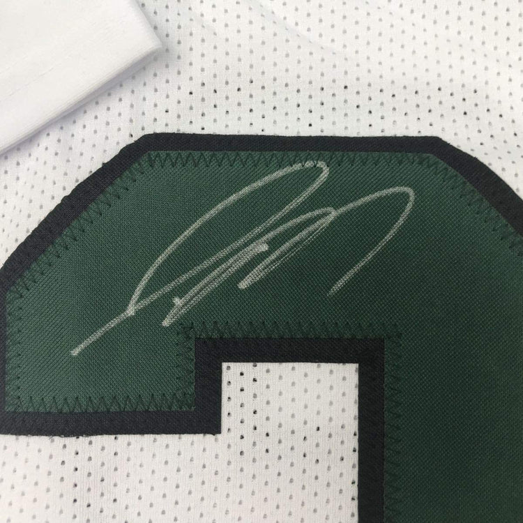 Framed Autographed/Signed Jamal Adams 33x42 New York White Football Jersey JSA COA