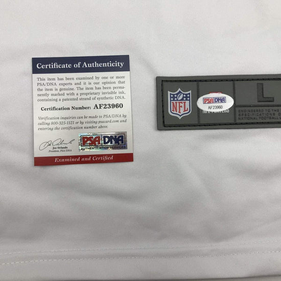Autographed/Signed Ezekiel Elliott Dallas White Football Jersey PSA/DNA COA #2