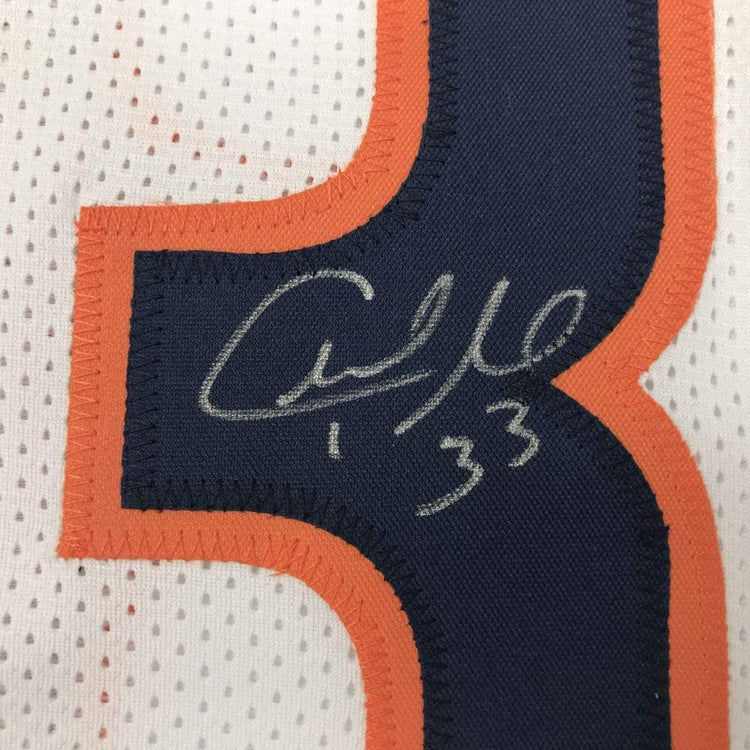Framed Autographed/Signed Charles Tillman Peanut 33x42 Chicago White Football Jersey JSA COA