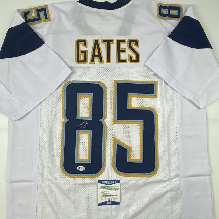 Autographed/Signed Antonio Gates Los Angeles LA Powder Blue Football Jersey Beckett BAS COA
