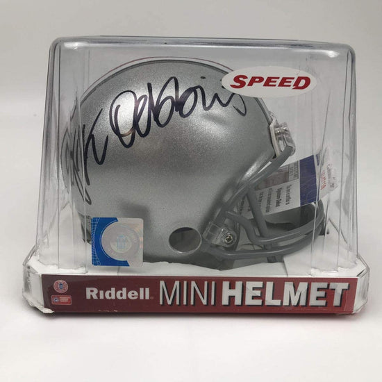 Autographed/Signed JK J.K. Dobbins Ohio State Buckeyes College Football Mini Helmet JSA COA