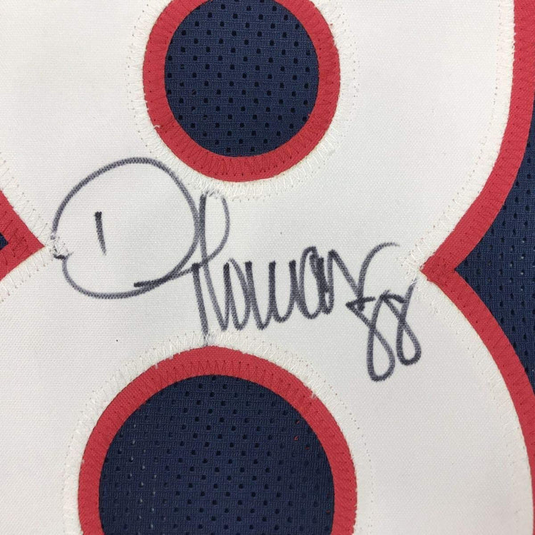 Framed Autographed/Signed Demaryius Thomas 33x42 Houston Blue Football Jersey JSA COA
