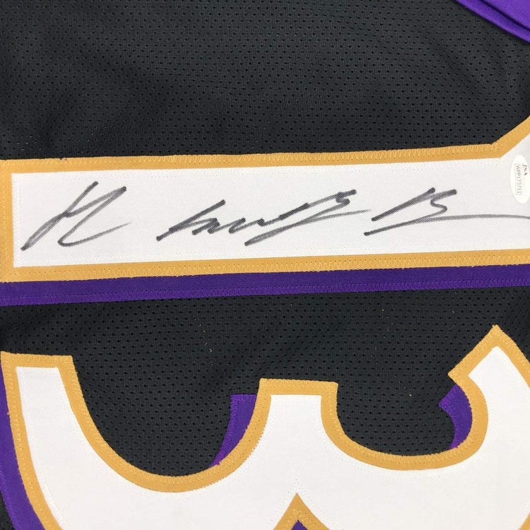 Autographed/Signed John Brown Baltimore Black Football Jersey JSA COA