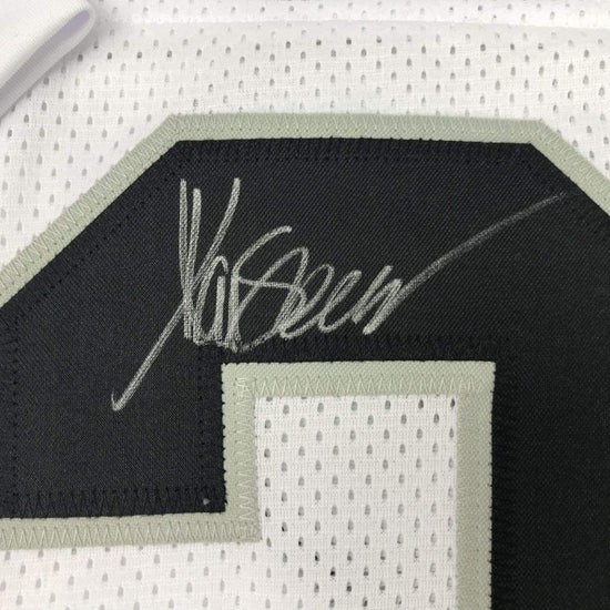 Framed Autographed/Signed Marcus Allen 33x42 Oakland White Football Jersey JSA COA