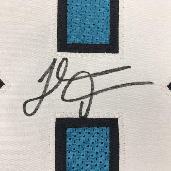 Framed Autographed/Signed Thomas Davis Sr. 33x42 Carolina Blue Football Jersey JSA COA