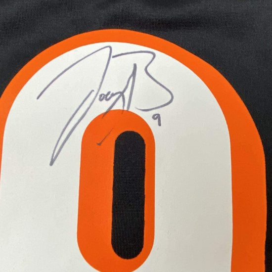 Framed Autographed/Signed Joe Burrow 33x42 Cincinnati Bengals Black Authentic Nike Game Football Jersey Fanatics COA