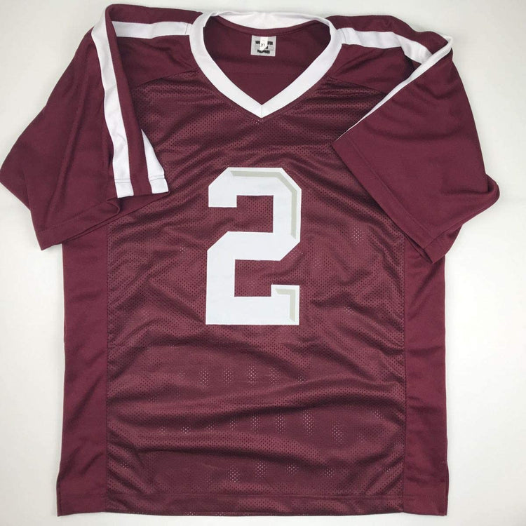 Autographed/Signed Johnny Manziel 12 Heisman Texas A&M Maroon College Football Jersey JSA COA