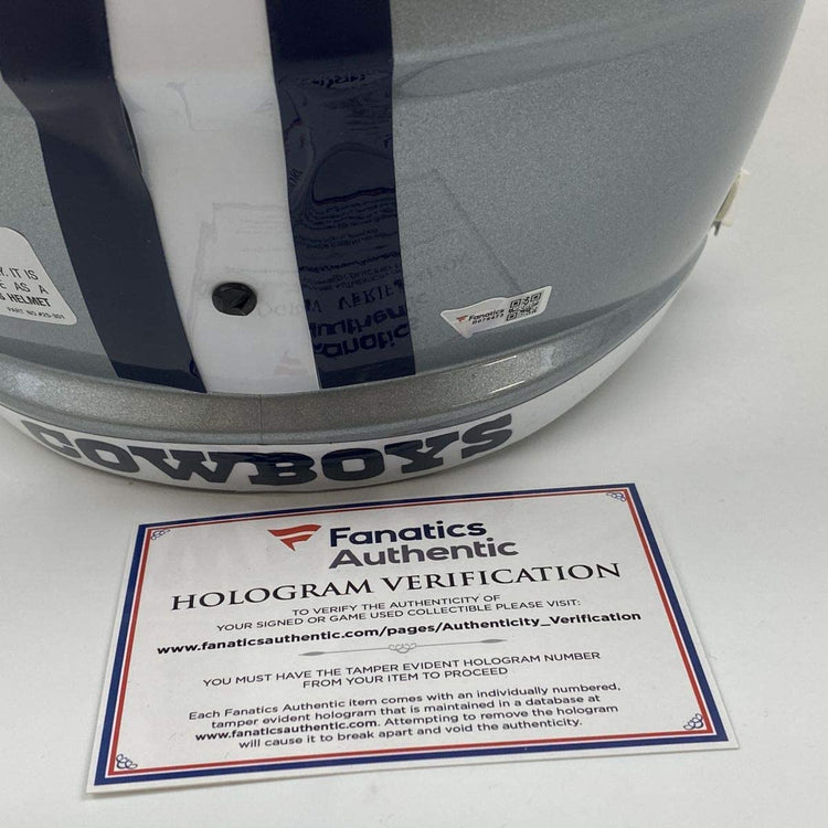 Autographed/Signed CeeDee Lamb Dallas Cowboys Full Size FS F/S Replica Football Helmet Fanatics COA
